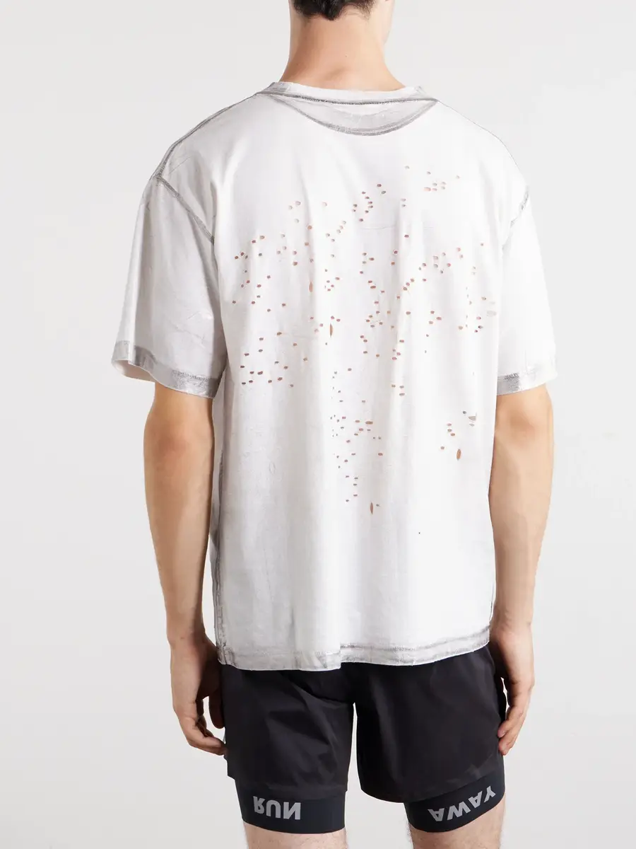 Satisfy Logo-Print Distressed MothTech™ Cotton-Jersey T-Shirt - Men | Thumbnail 4