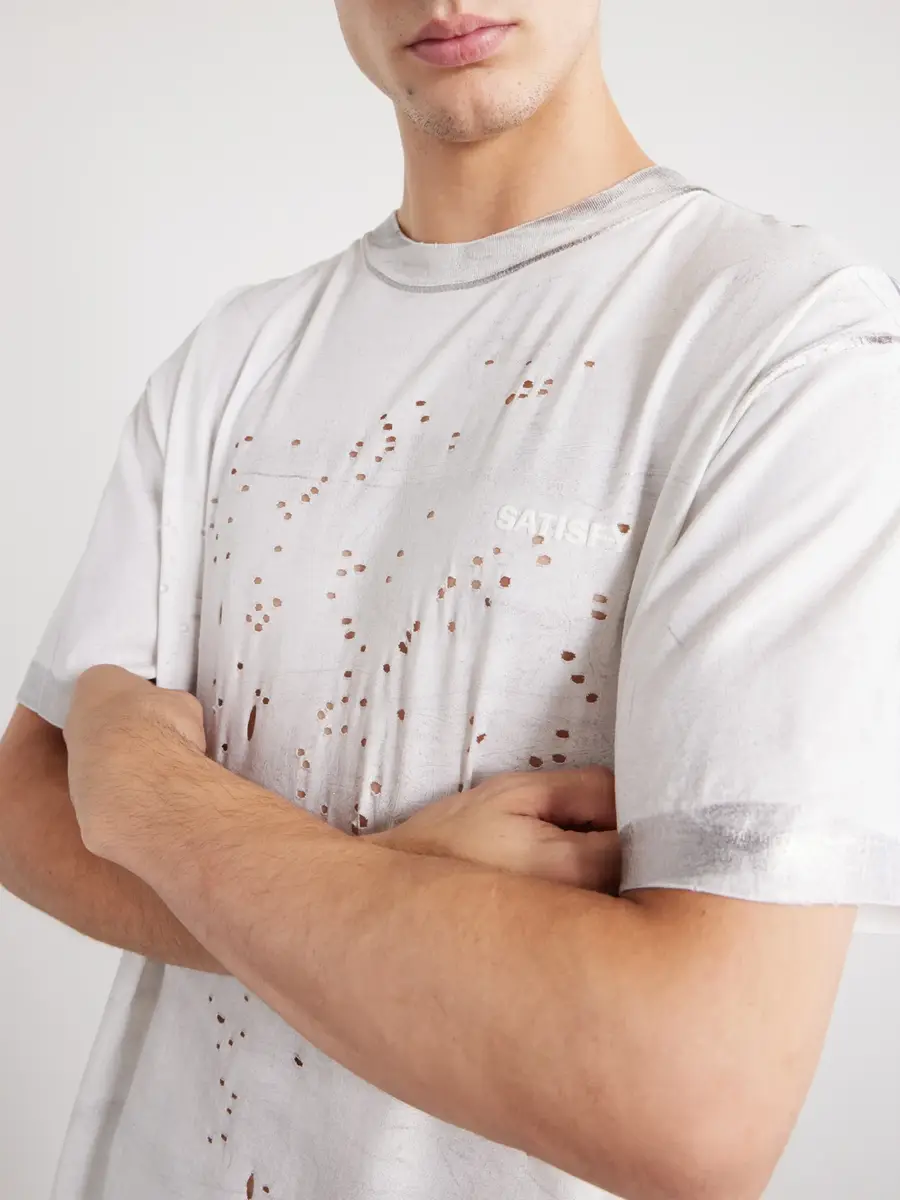 Satisfy Logo-Print Distressed MothTech™ Cotton-Jersey T-Shirt - Men | Thumbnail 5