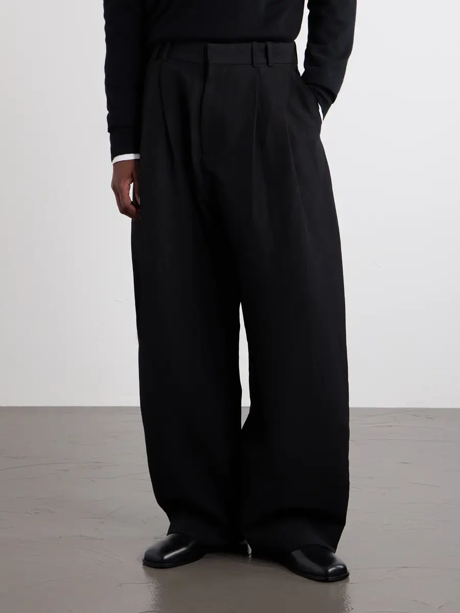 Studio Nicholson Straight-Leg Pleated Linen and Wool-Blend Suit Trousers - Men | Thumbnail 3