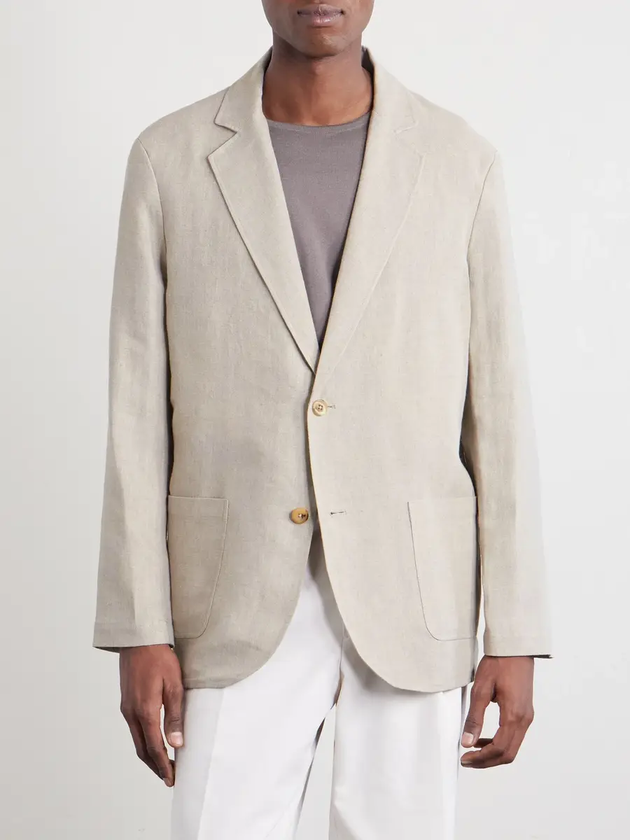 De Bonne Facture Writer's Unstructured Linen Suit Jacket - Men | Thumbnail 3 De Bonne Facture Writer's Unstructured Linen Suit Jacket - Men | Thumbnail 3