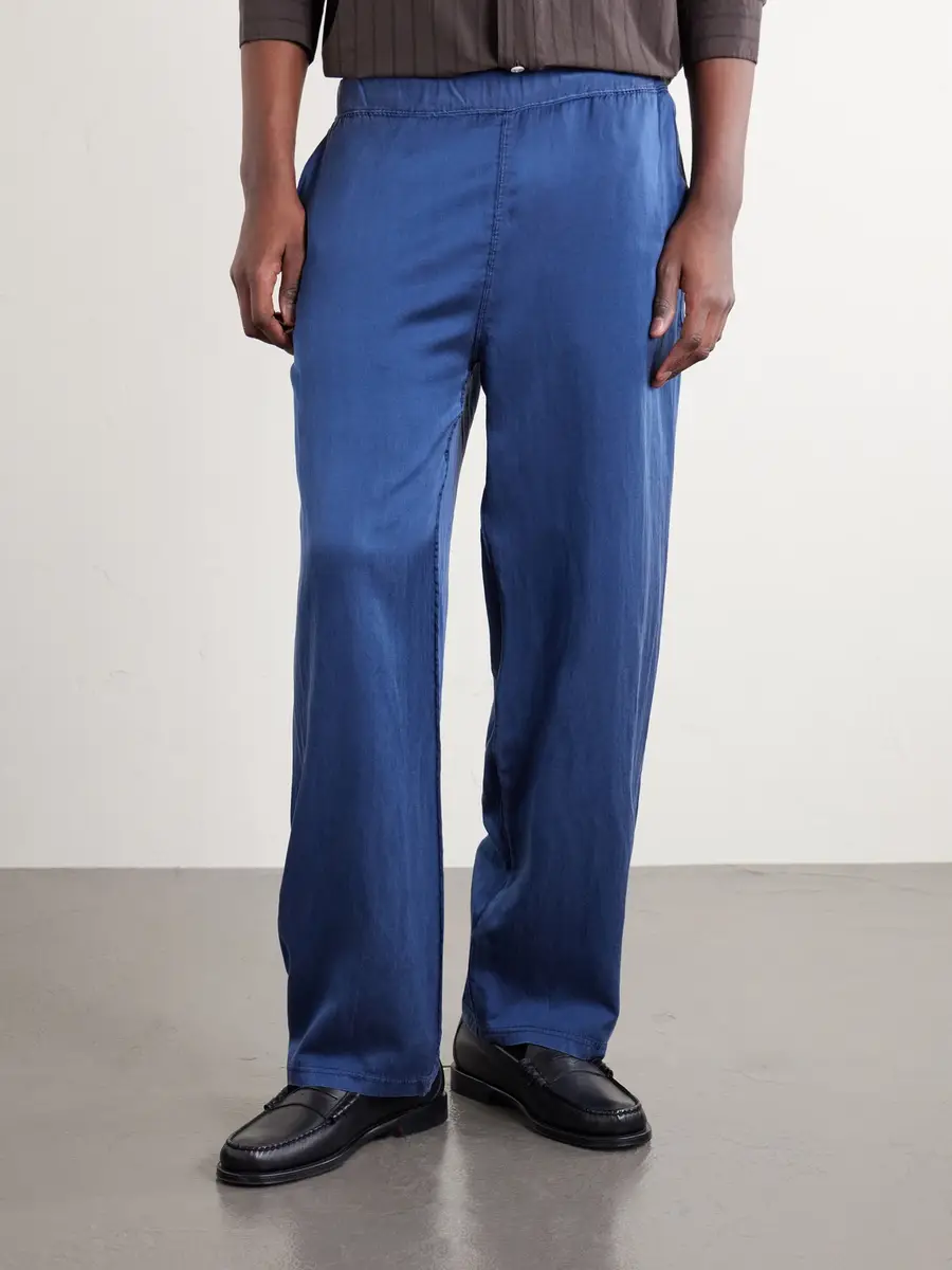 Remi Relief Straight-Leg Silk and Cotton-Blend Satin Trousers - Men | Thumbnail 3 Remi Relief Straight-Leg Silk and Cotton-Blend Satin Trousers - Men | Thumbnail 3