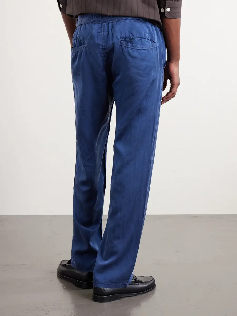 Remi Relief Straight-Leg Silk and Cotton-Blend Satin Trousers - Men | Thumbnail 4 Remi Relief Straight-Leg Silk and Cotton-Blend Satin Trousers - Men | Thumbnail 4