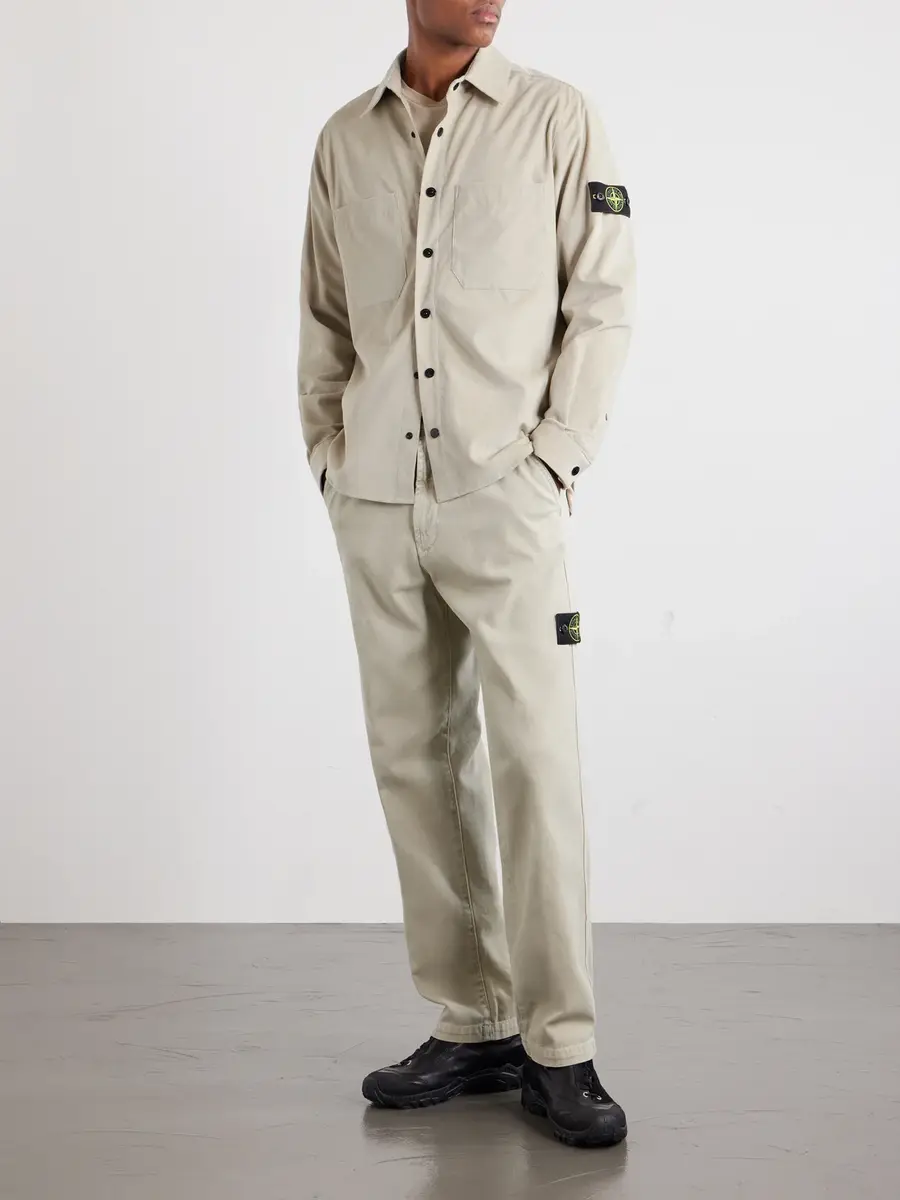 Stone Island Logo-Appliquéd Organic Cotton-Corduroy 880 Shirt - Men | Thumbnail 2