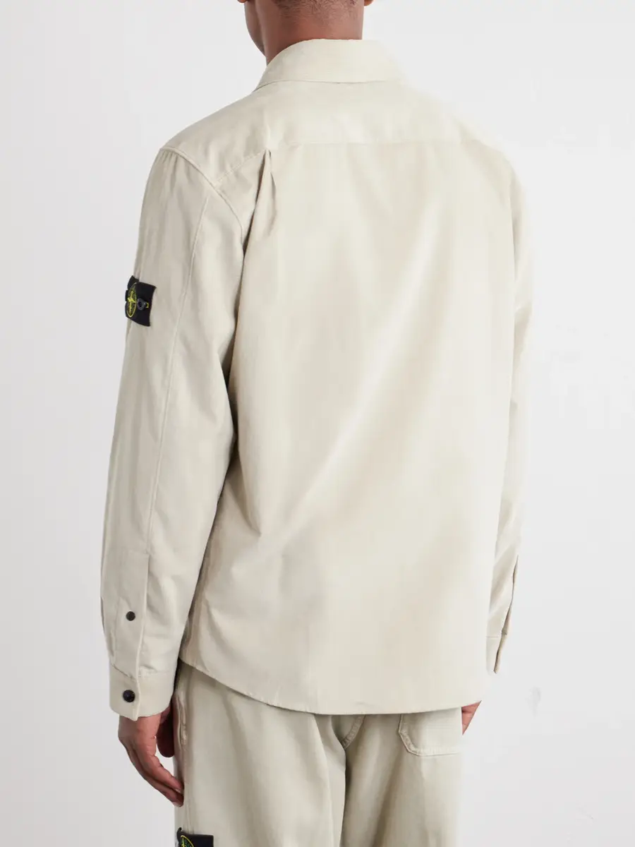 Stone Island Logo-Appliquéd Organic Cotton-Corduroy 880 Shirt - Men | Thumbnail 4