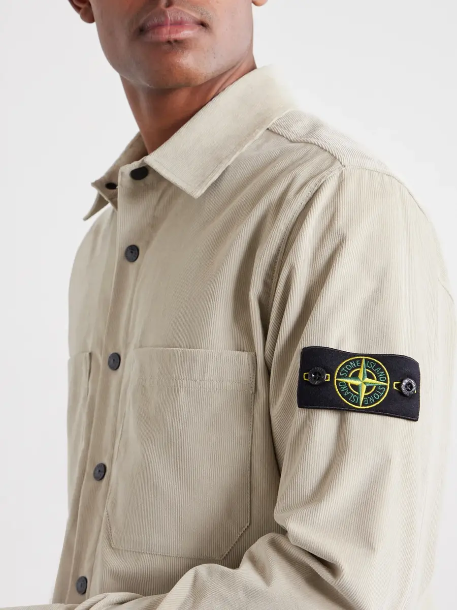 Stone Island Logo-Appliquéd Organic Cotton-Corduroy 880 Shirt - Men | Thumbnail 5