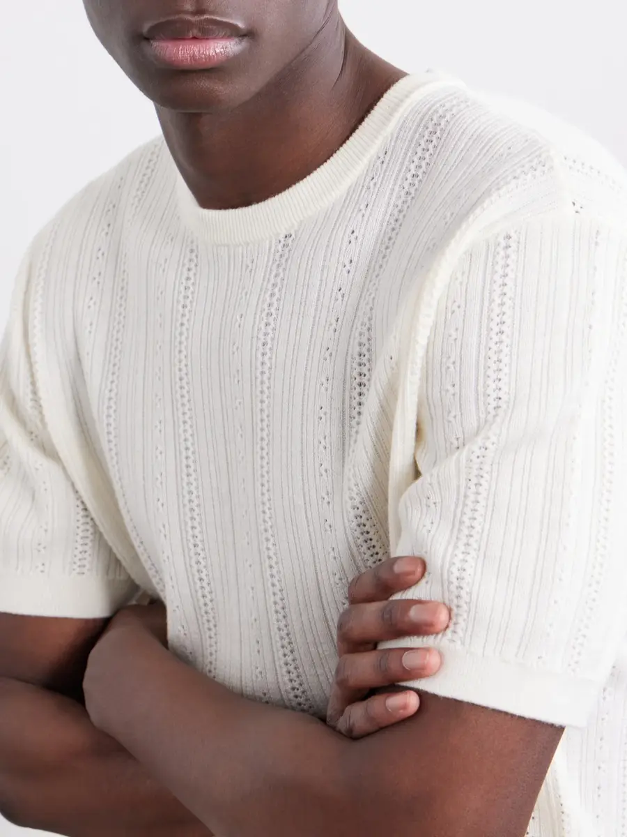 Aimé Leon Dore Striped Pointelle-Knit Merino Wool T-Shirt - Men | Thumbnail 5 Aimé Leon Dore Striped Pointelle-Knit Merino Wool T-Shirt - Men | Thumbnail 5