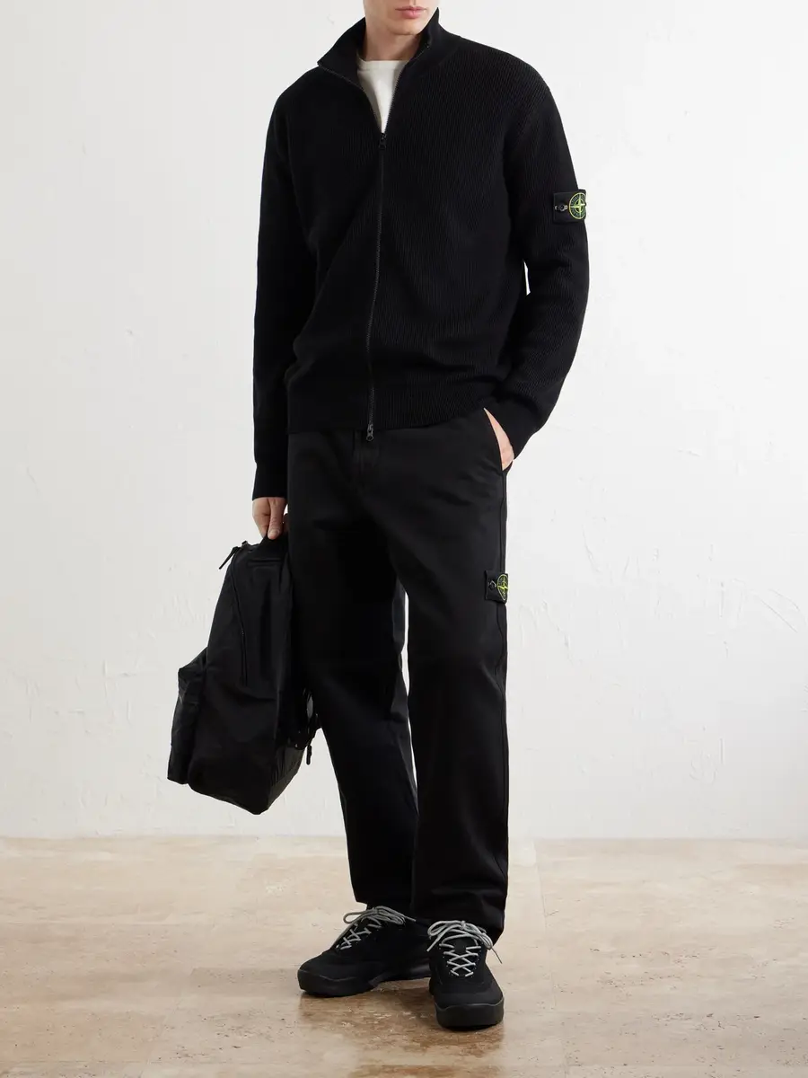 Stone Island Ribbed Organic Cotton Zip-Up Sweater - Men | Thumbnail 2 Stone Island Ribbed Organic Cotton Zip-Up Sweater - Men | Thumbnail 2