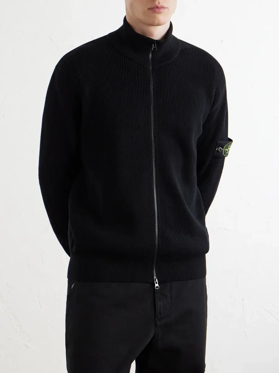 Stone Island Ribbed Organic Cotton Zip-Up Sweater - Men | Thumbnail 3 Stone Island Ribbed Organic Cotton Zip-Up Sweater - Men | Thumbnail 3