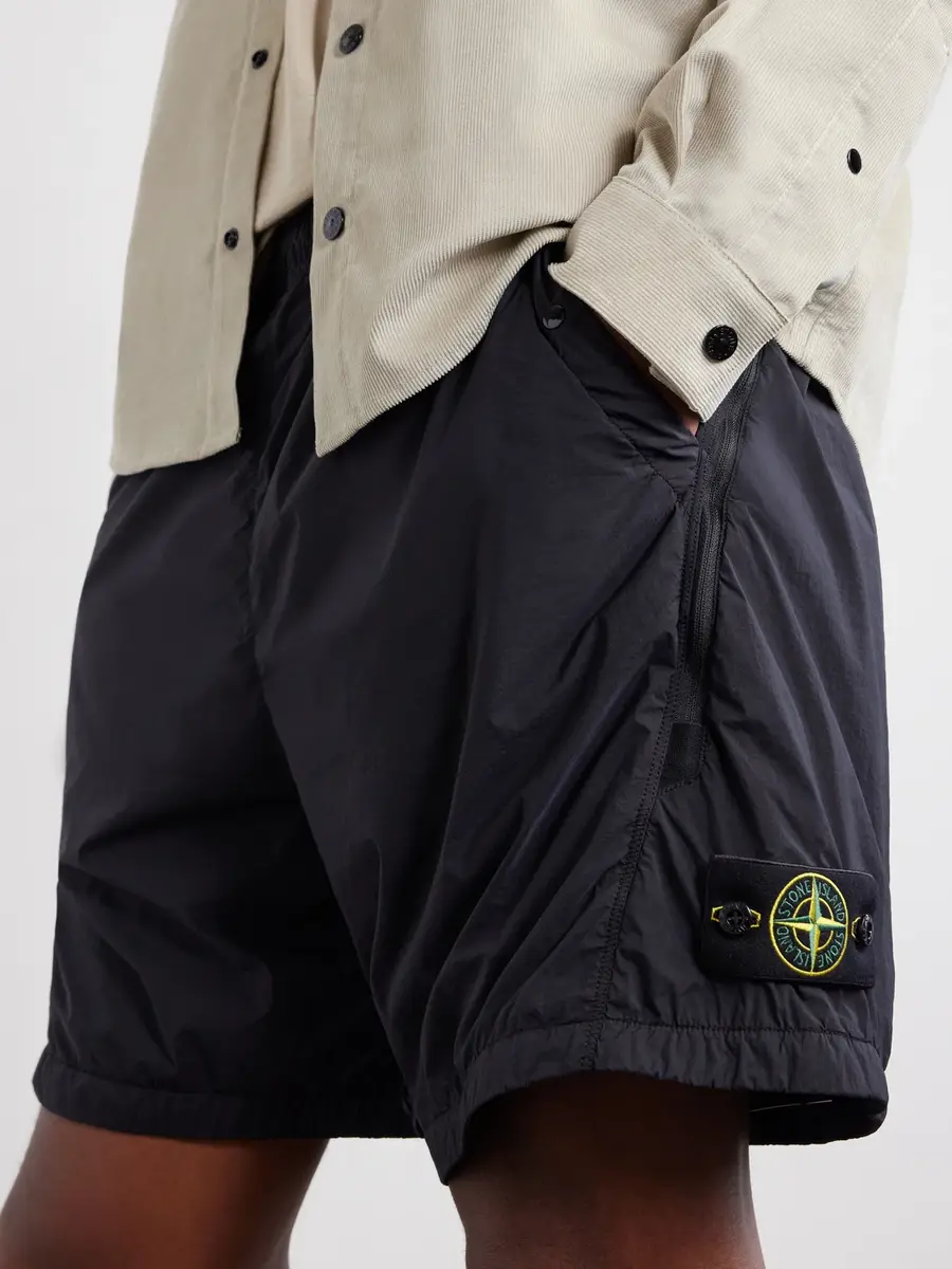 Stone Island Straight-Leg Logo-Appliquéd Garment-Dyed Nylon Stretch-TC Shorts - Men | Thumbnail 5 Stone Island Straight-Leg Logo-Appliquéd Garment-Dyed Nylon Stretch-TC Shorts - Men | Thumbnail 5