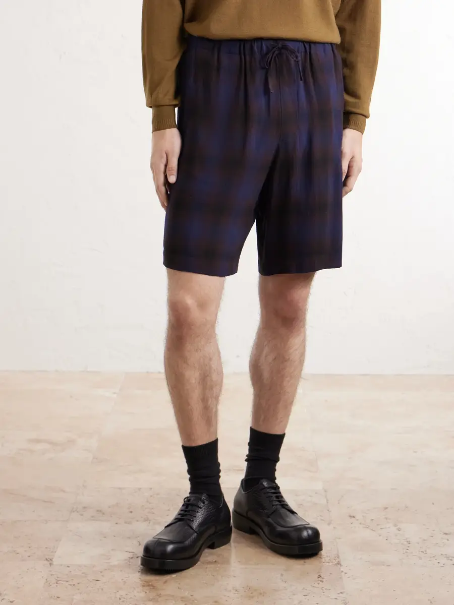 Dries Van Noten Wide-Leg Checked Twill Shorts - Men | Thumbnail 3 Dries Van Noten Wide-Leg Checked Twill Shorts - Men | Thumbnail 3