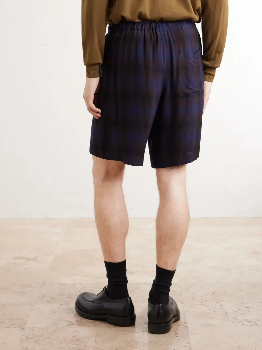 Dries Van Noten Wide-Leg Checked Twill Shorts - Men | Thumbnail 4 Dries Van Noten Wide-Leg Checked Twill Shorts - Men | Thumbnail 4