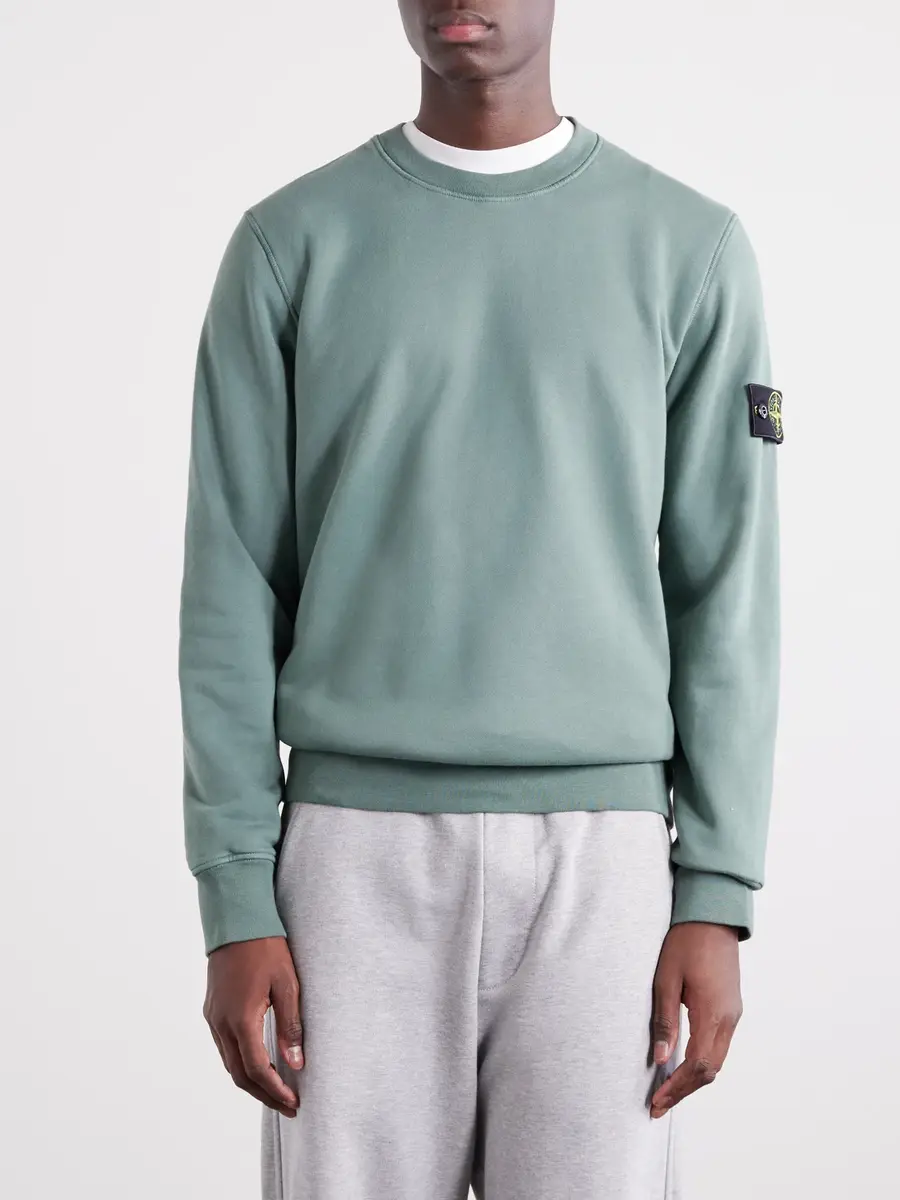 Stone Island Garment-Dyed Organic Cotton-Fleece Sweatshirt - Men | Thumbnail 3 Stone Island Garment-Dyed Organic Cotton-Fleece Sweatshirt - Men | Thumbnail 3