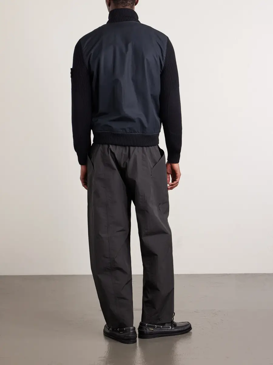 Stone Island GHOST Hybrid Cotton-Canvas and Ribbed Virgin Wool Bomber Jacket - Men | Thumbnail 4 Stone Island GHOST Hybrid Cotton-Canvas and Ribbed Virgin Wool Bomber Jacket - Men | Thumbnail 4