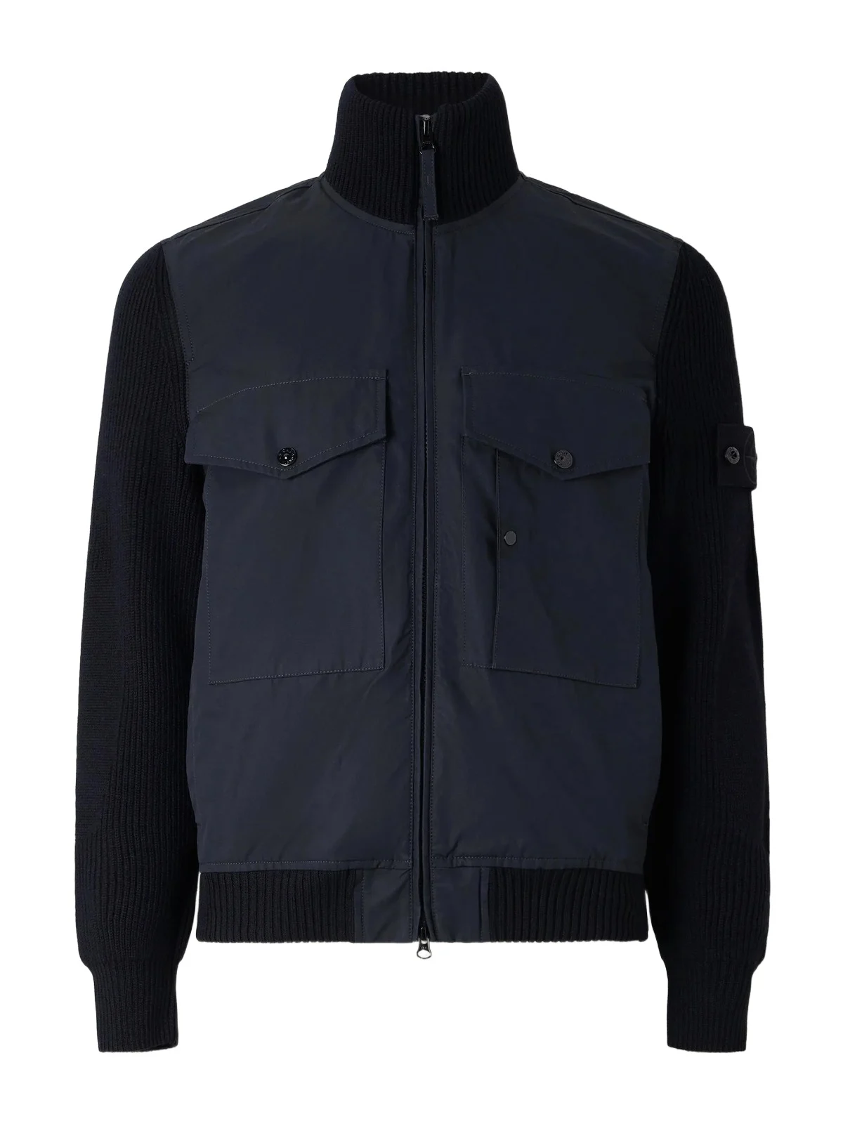 GHOST Hybrid Cotton-Canvas and Ribbed Virgin Wool Bomber Jacket - Men