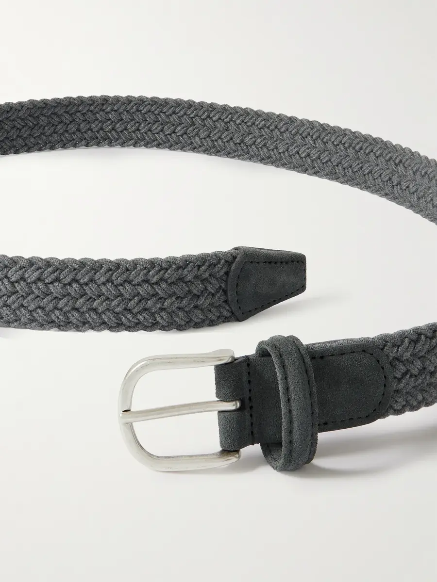 Anderson's 3cm Leather-Trimmed Woven Belt - Men | Thumbnail 2 Anderson's 3cm Leather-Trimmed Woven Belt - Men | Thumbnail 2