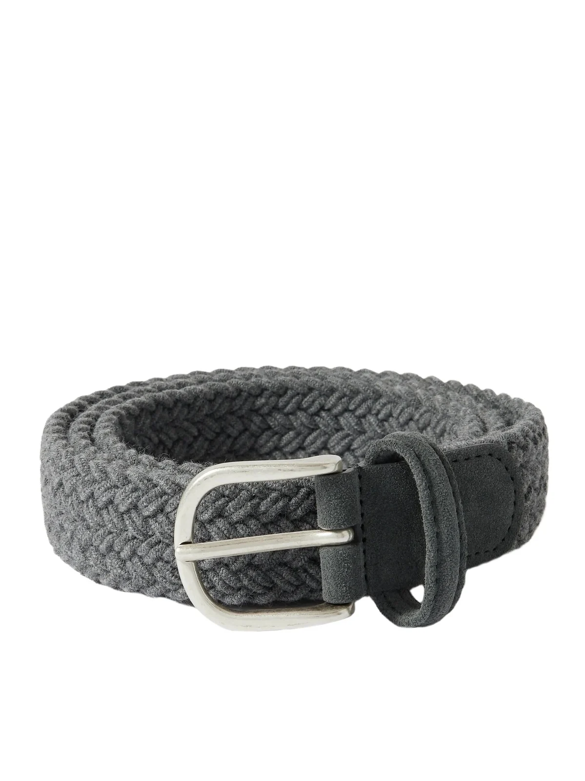 3cm Leather-Trimmed Woven Belt - Men 3cm Leather-Trimmed Woven Belt - Men