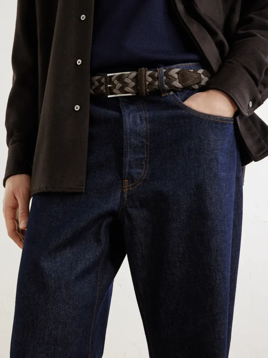 Anderson's 3.5 cm Suede-Trimmed Woven Belt - Men | Thumbnail 2