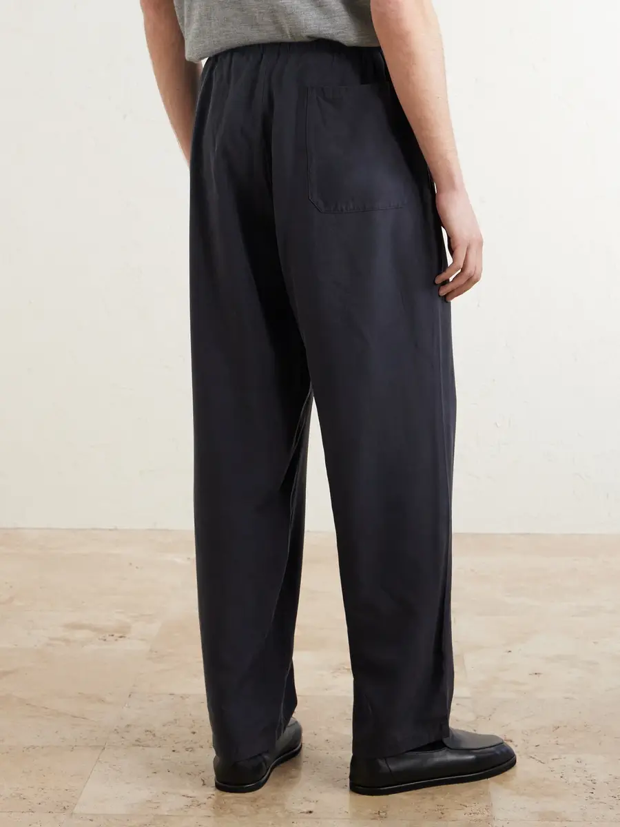 Kaptain Sunshine Straight-Leg Silk-Gabardine Drawstring Trousers - Men | Thumbnail 4