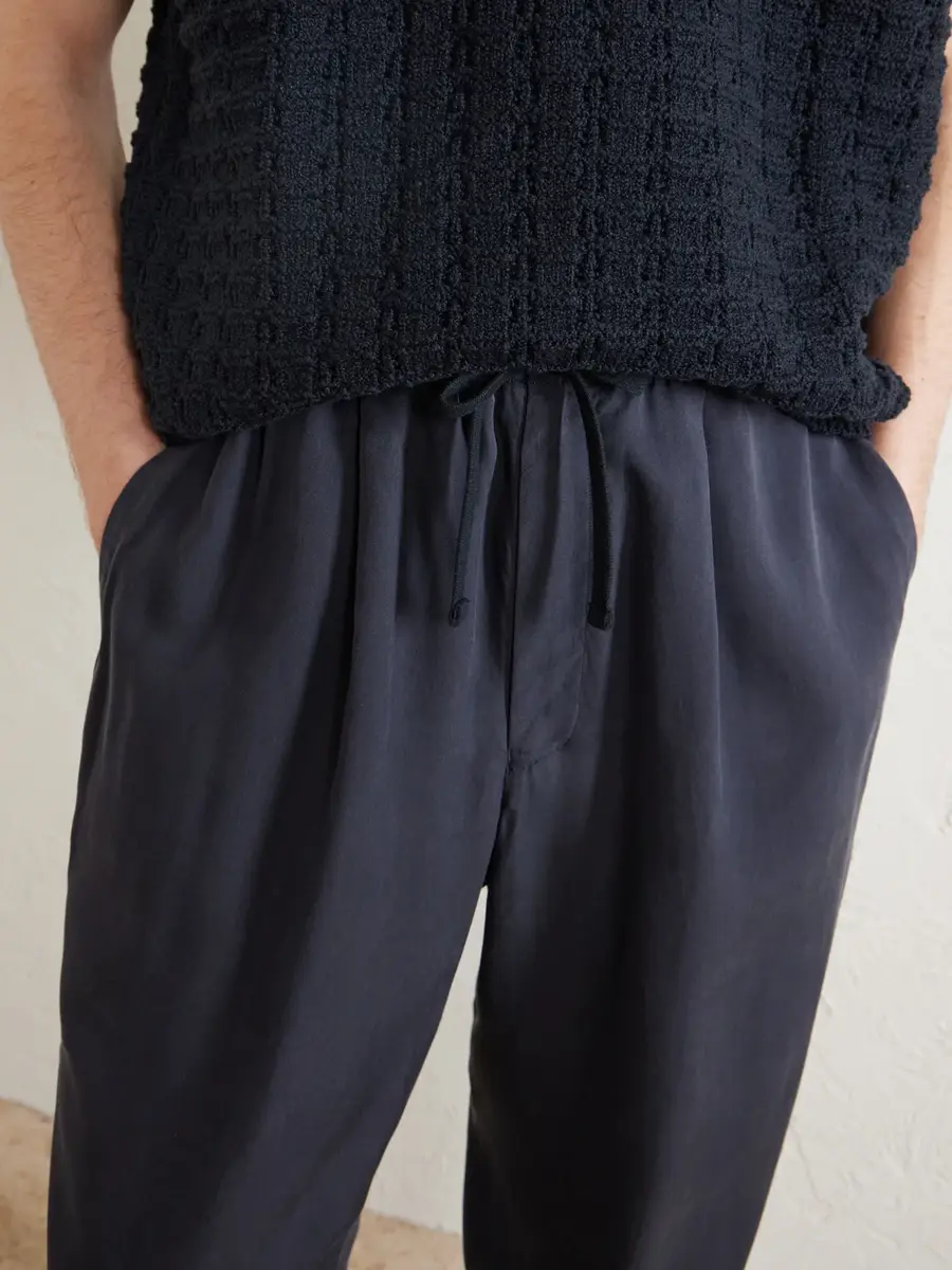 Kaptain Sunshine Straight-Leg Silk-Gabardine Drawstring Trousers - Men | Thumbnail 5