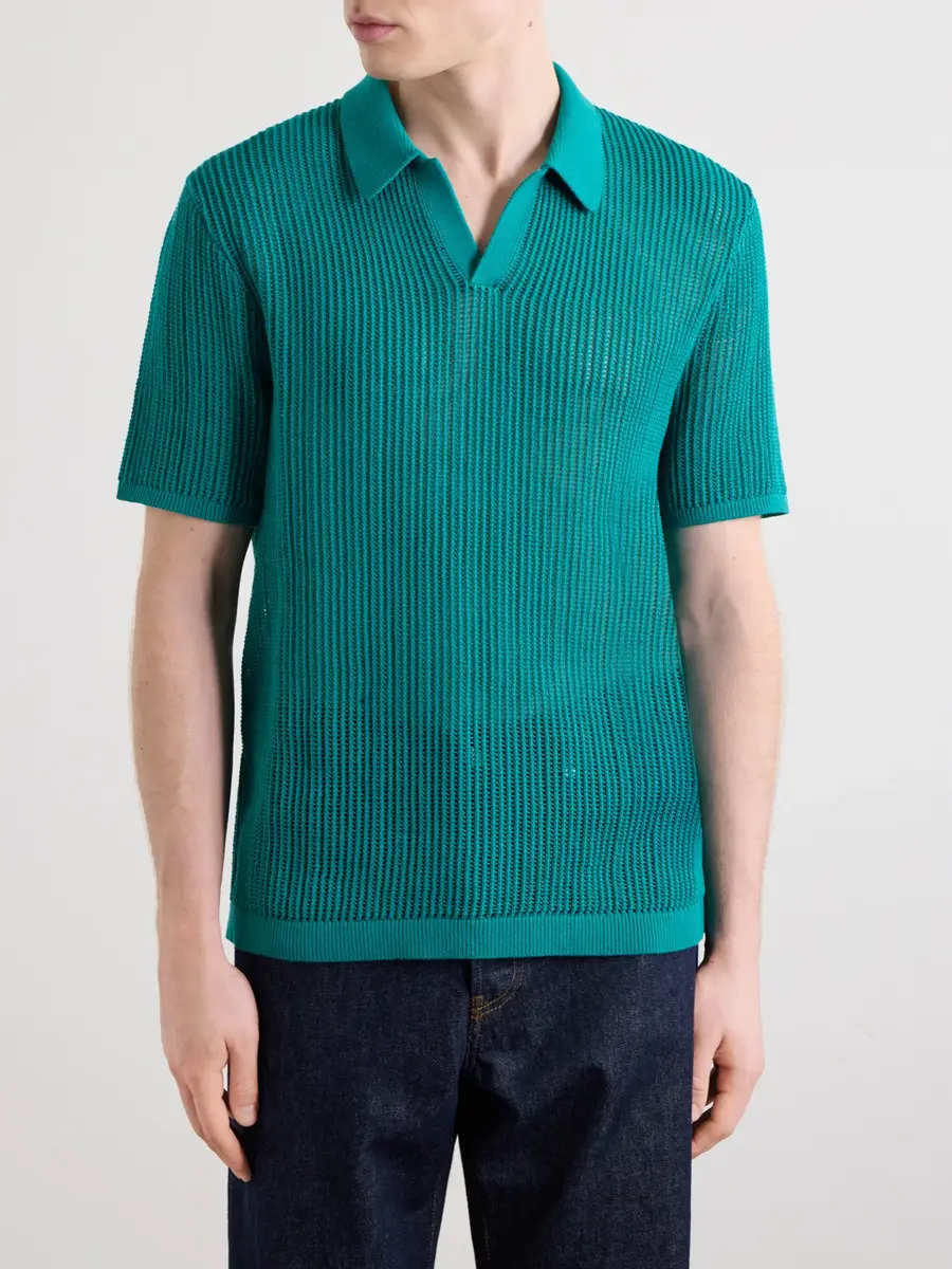 Aimé Leon Dore Open-Collar Open-Knit Cotton Polo Shirt - Men | Thumbnail 3 Aimé Leon Dore Open-Collar Open-Knit Cotton Polo Shirt - Men | Thumbnail 3