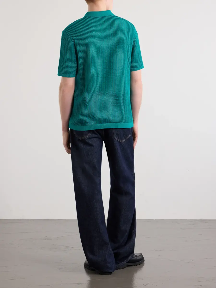Aimé Leon Dore Open-Collar Open-Knit Cotton Polo Shirt - Men | Thumbnail 4 Aimé Leon Dore Open-Collar Open-Knit Cotton Polo Shirt - Men | Thumbnail 4