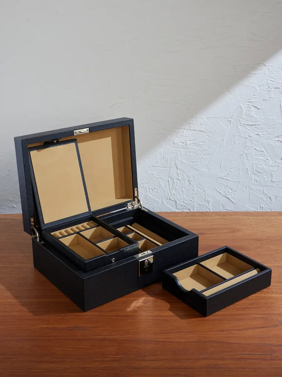 Smythson Panama Cross-Grain Leather Jewellery Box - Men | Thumbnail 3 Smythson Panama Cross-Grain Leather Jewellery Box - Men | Thumbnail 3