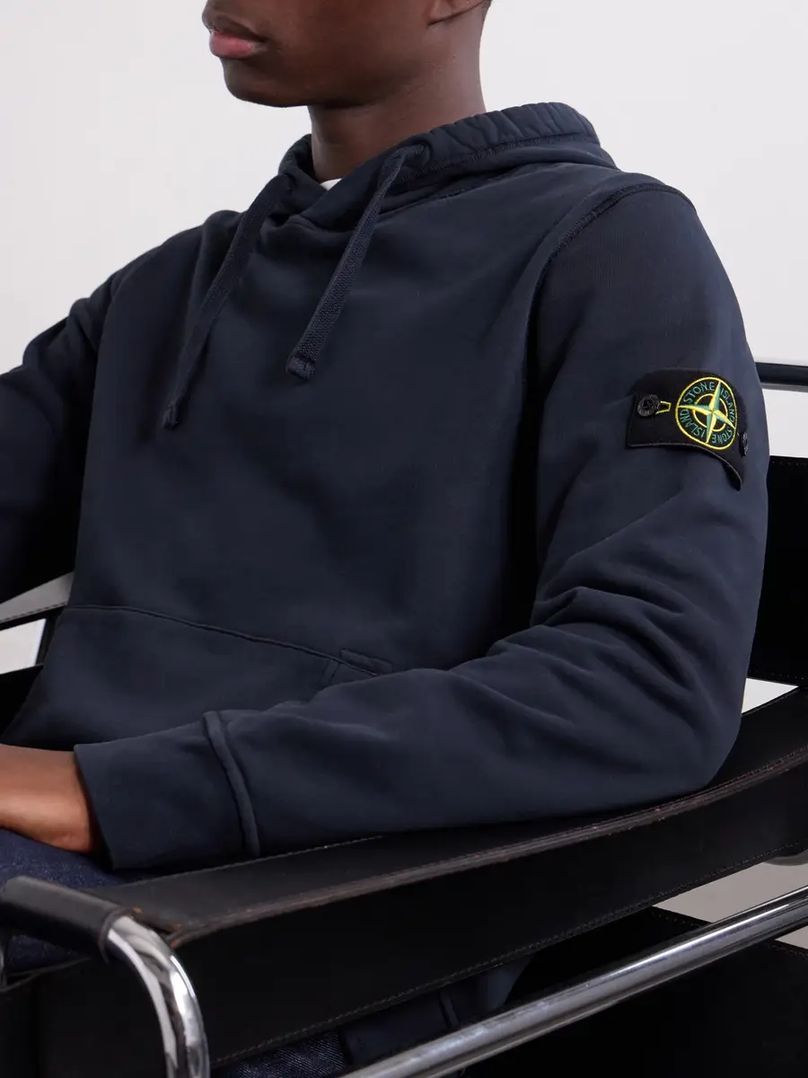 Stone Island Garment-Dyed Cotton-Fleece Hoodie - Men | Thumbnail 5 Stone Island Garment-Dyed Cotton-Fleece Hoodie - Men | Thumbnail 5