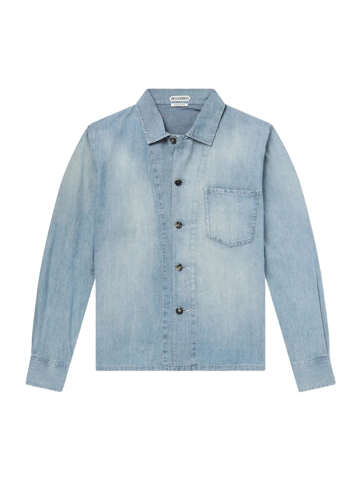 Slant Logo-Appliquéd Panelled Denim Shirt - Men Slant Logo-Appliquéd Panelled Denim Shirt - Men