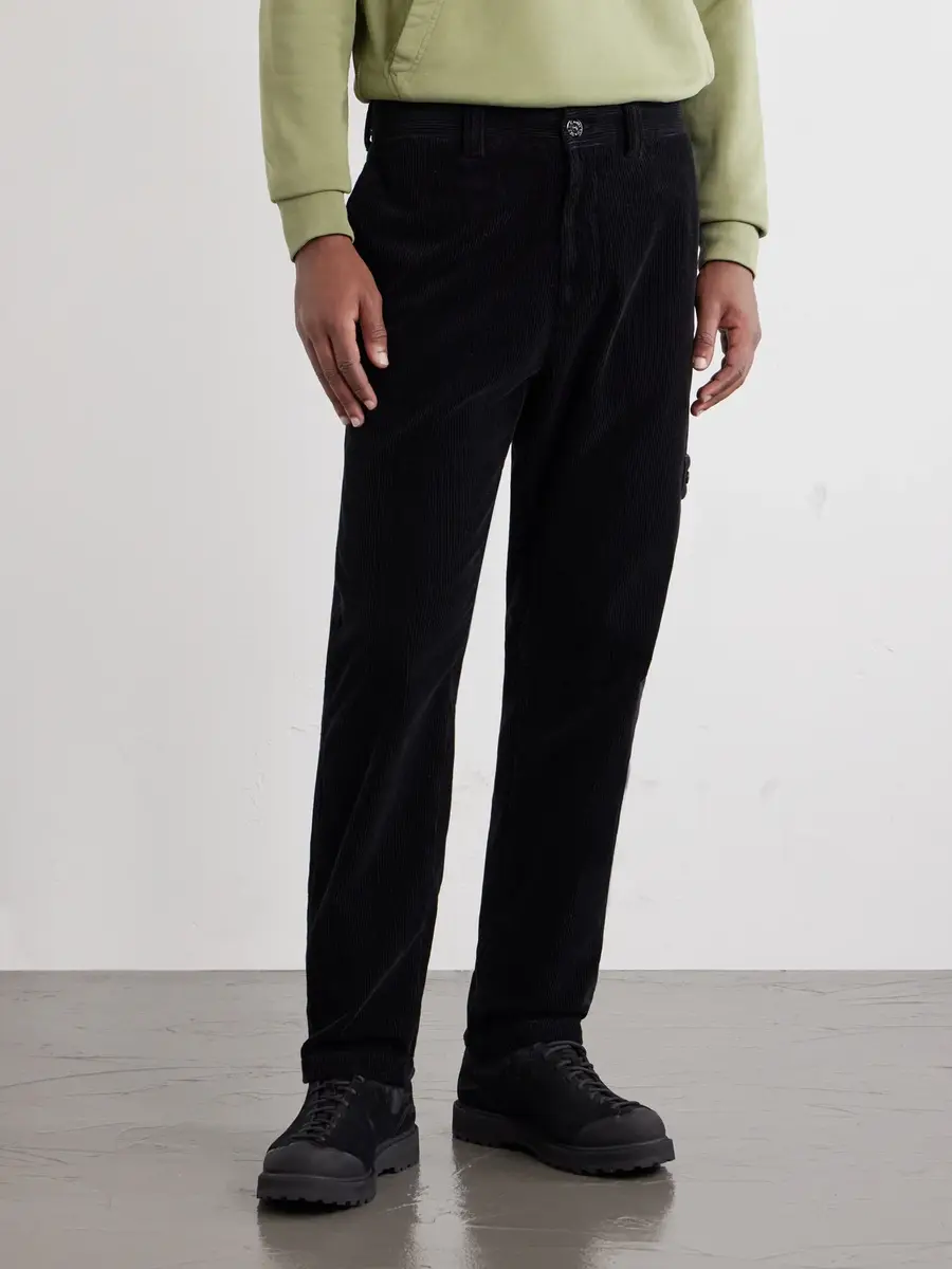 Stone Island Straight-Leg Logo-Appliquéd Garment-Dyed Cotton-Corduroy 800 Trousers - Men | Thumbnail 3 Stone Island Straight-Leg Logo-Appliquéd Garment-Dyed Cotton-Corduroy 800 Trousers - Men | Thumbnail 3