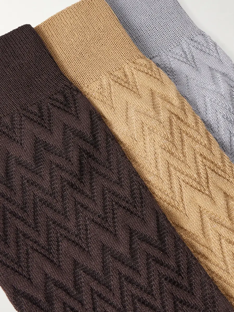 Missoni Three-Pack Crochet-Knit Cotton-Blend Socks - Men | Thumbnail 2 Missoni Three-Pack Crochet-Knit Cotton-Blend Socks - Men | Thumbnail 2