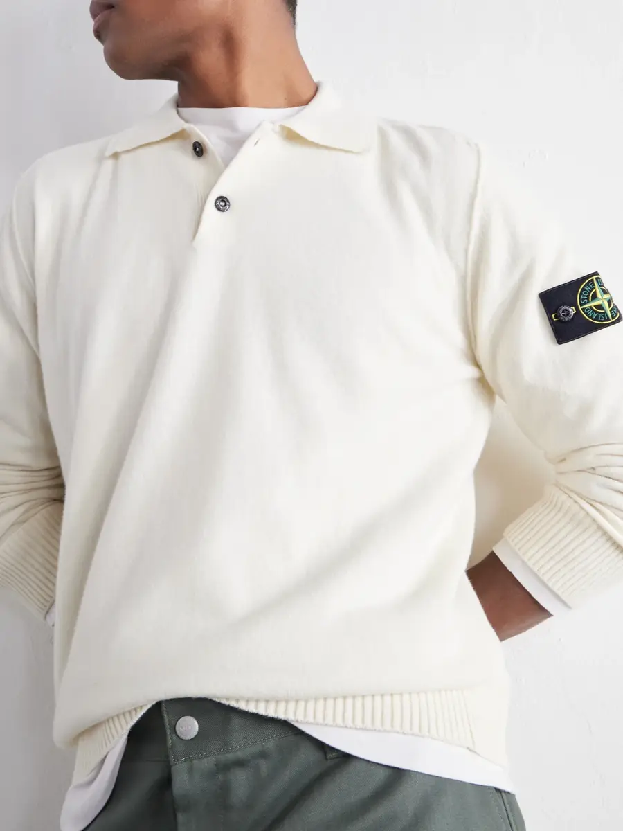 Stone Island Virgin Wool Polo Shirt - Men | Thumbnail 5 Stone Island Virgin Wool Polo Shirt - Men | Thumbnail 5