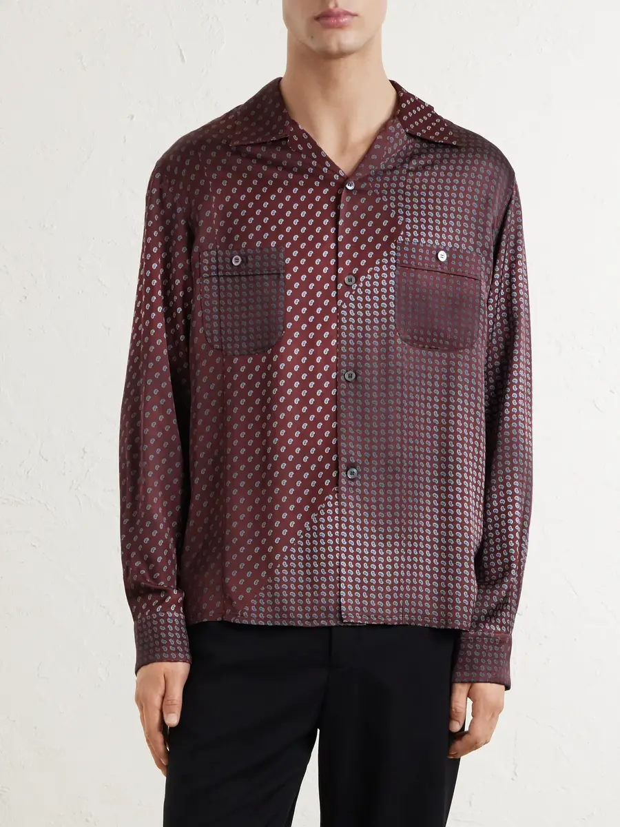 Maison Margiela Paisley-Print Satin Shirt - Men | Thumbnail 3