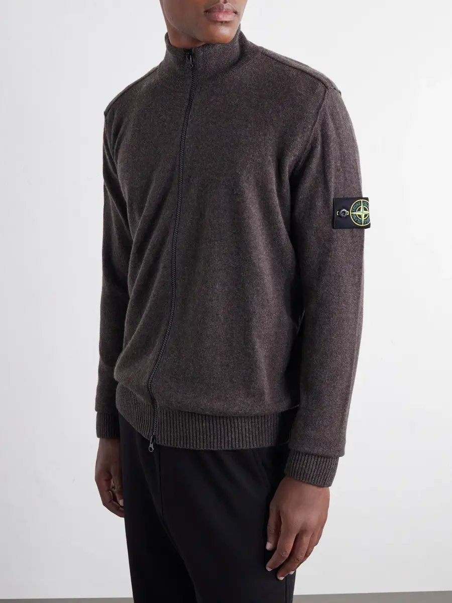 Stone Island Virgin Wool Zip-Up Cardigan - Men | Thumbnail 3