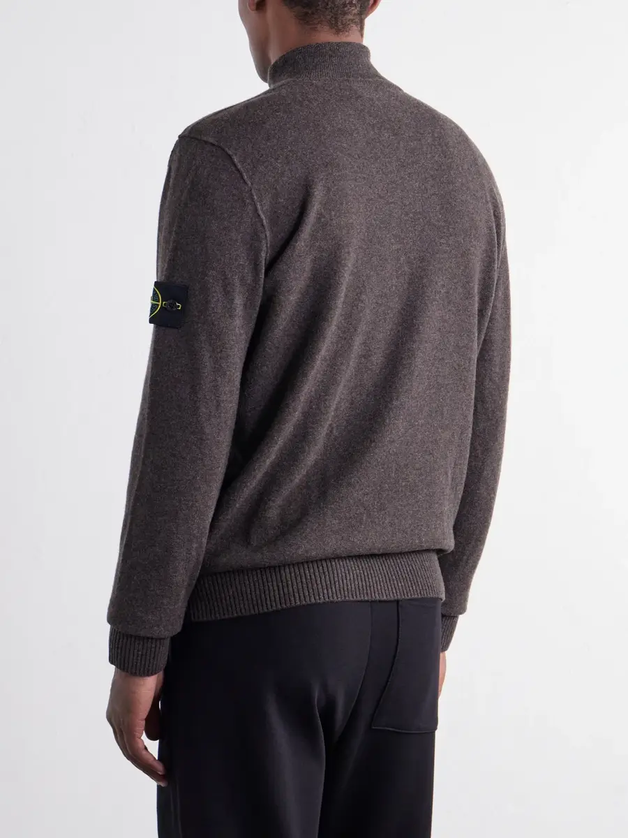 Stone Island Virgin Wool Zip-Up Cardigan - Men | Thumbnail 4