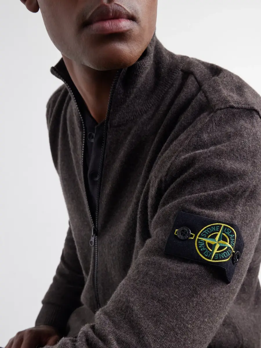 Stone Island Virgin Wool Zip-Up Cardigan - Men | Thumbnail 5