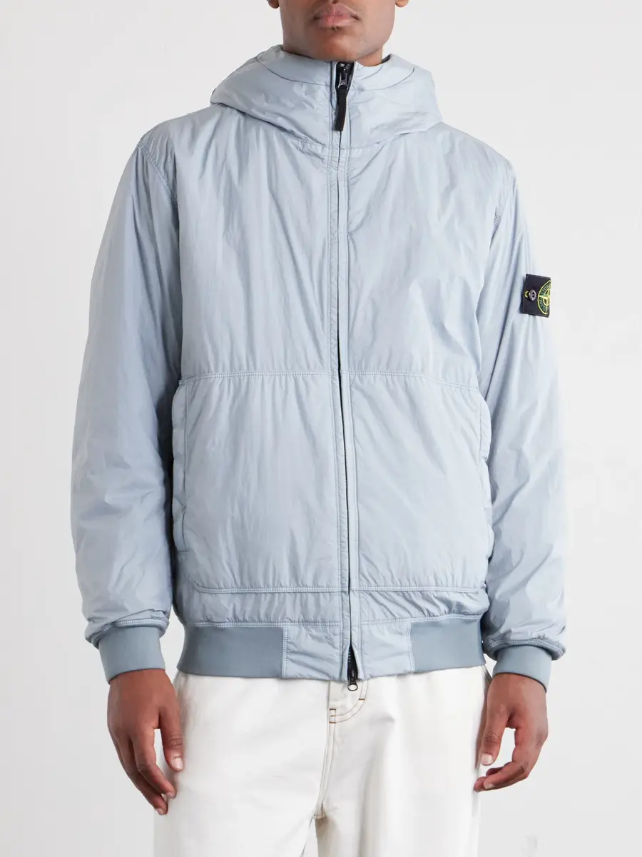 Stone Island Logo-Appliquéd Padded Garment-Dyed Recycled Crinkle Reps NY Shell Hooded Jacket - Men | Thumbnail 3 Stone Island Logo-Appliquéd Padded Garment-Dyed Recycled Crinkle Reps NY Shell Hooded Jacket - Men | Thumbnail 3