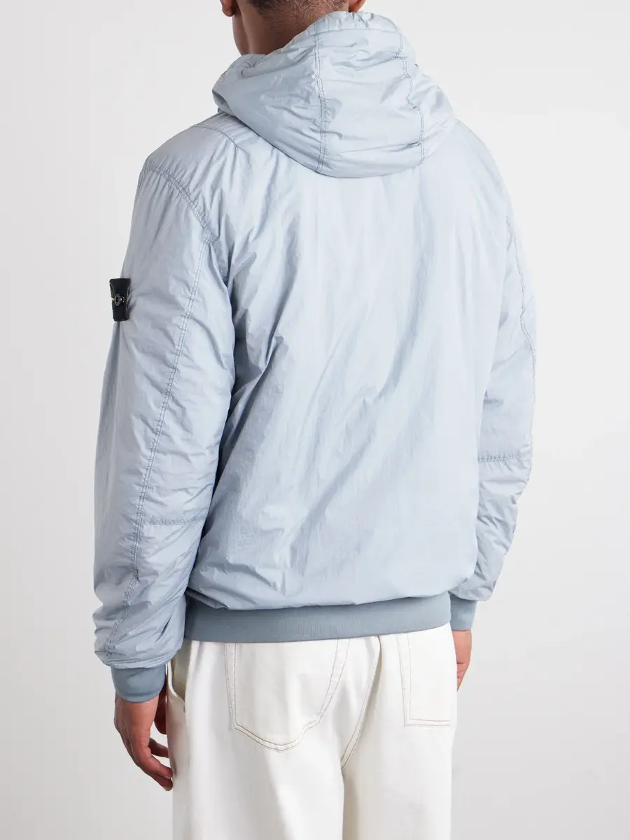 Stone Island Logo-Appliquéd Padded Garment-Dyed Recycled Crinkle Reps NY Shell Hooded Jacket - Men | Thumbnail 4 Stone Island Logo-Appliquéd Padded Garment-Dyed Recycled Crinkle Reps NY Shell Hooded Jacket - Men | Thumbnail 4
