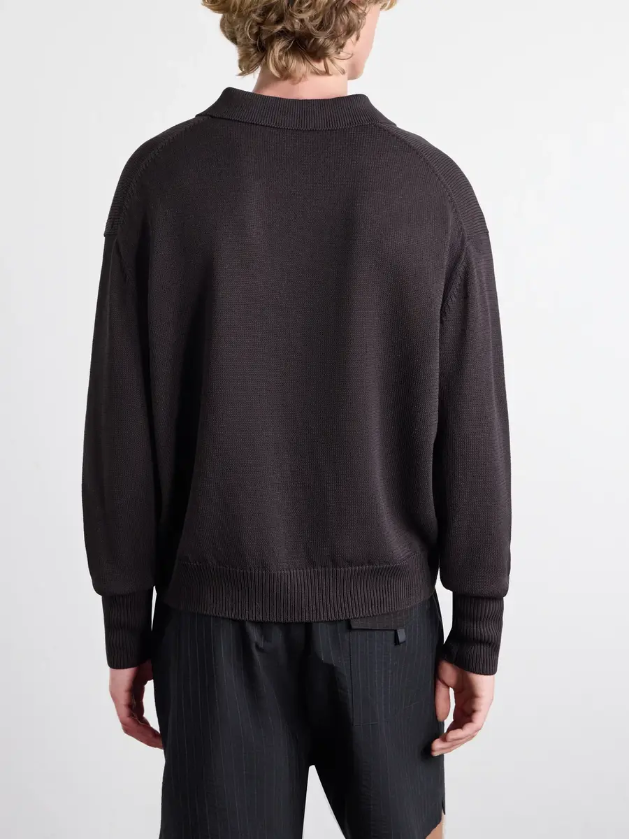 Studio Nicholson Paper Half-Zip Polo Sweater - Men | Thumbnail 4