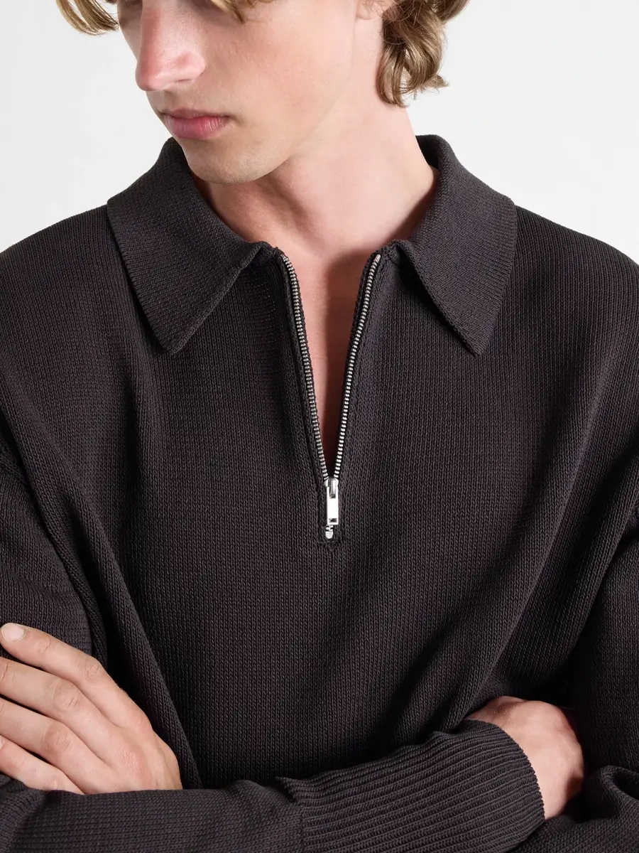 Studio Nicholson Paper Half-Zip Polo Sweater - Men | Thumbnail 5