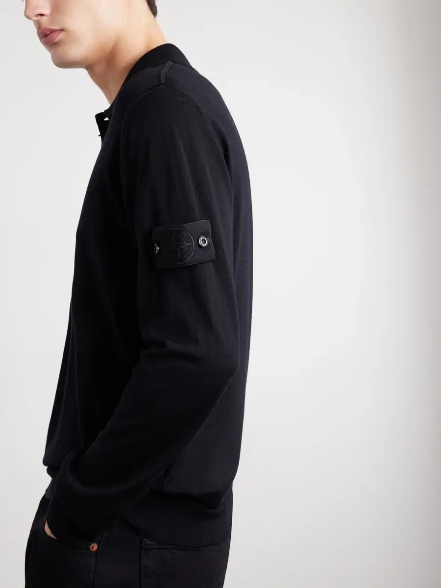 Stone Island STONE ISLAND GHOST Knitted Light Pure RWS Wool Polo Sweater - Men | Thumbnail 5