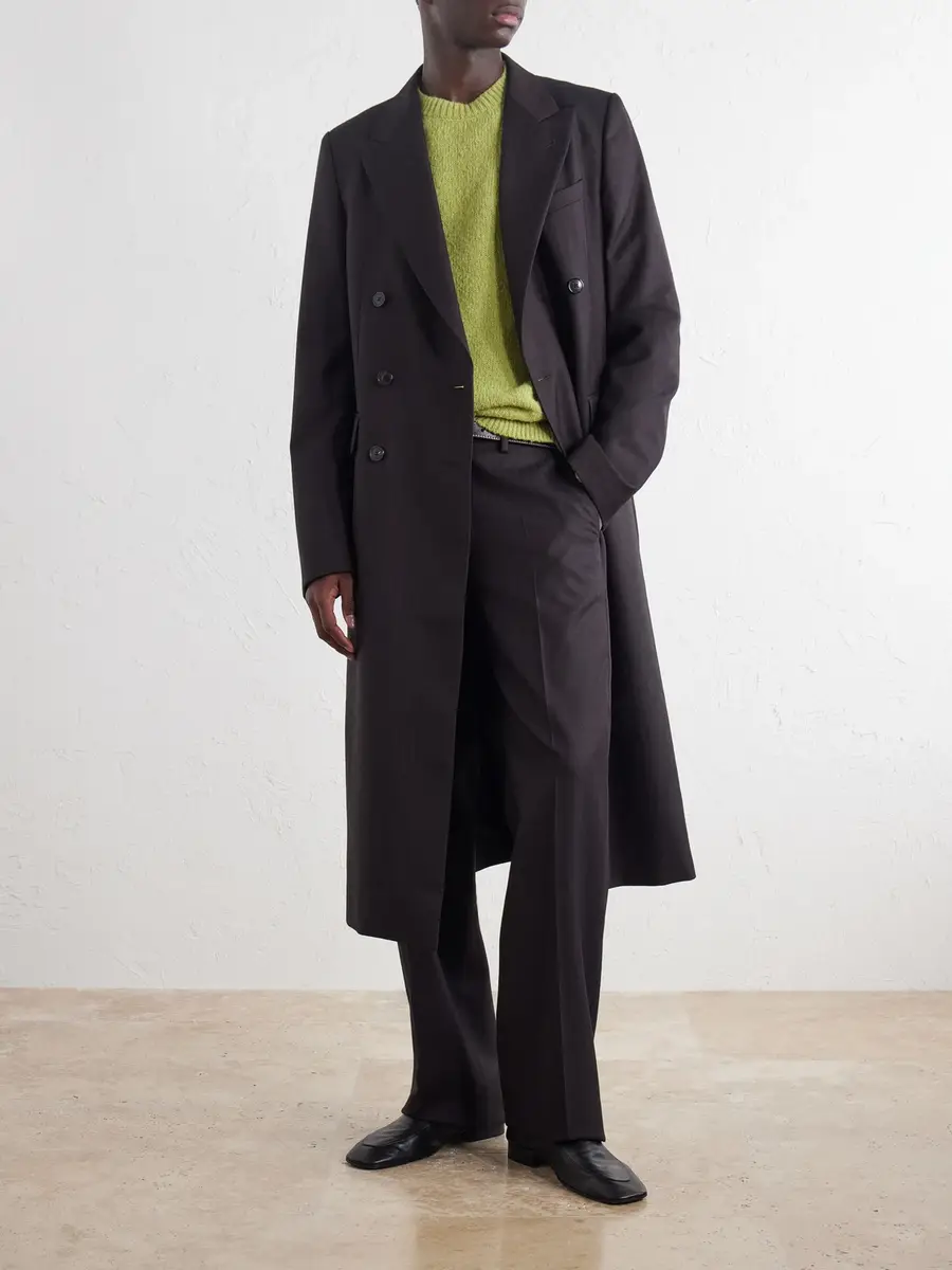 Dries Van Noten Double-Breasted Herringbone Wool Coat - Men | Thumbnail 2 Dries Van Noten Double-Breasted Herringbone Wool Coat - Men | Thumbnail 2