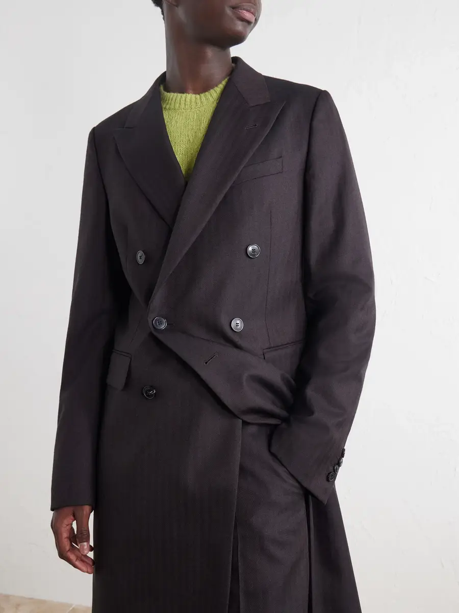 Dries Van Noten Double-Breasted Herringbone Wool Coat - Men | Thumbnail 5 Dries Van Noten Double-Breasted Herringbone Wool Coat - Men | Thumbnail 5