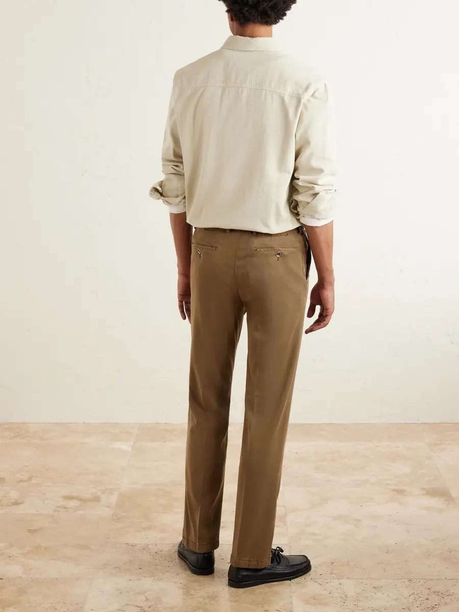 Kiton Straight-Leg Lyocell-Blend Trousers - Men | Thumbnail 4