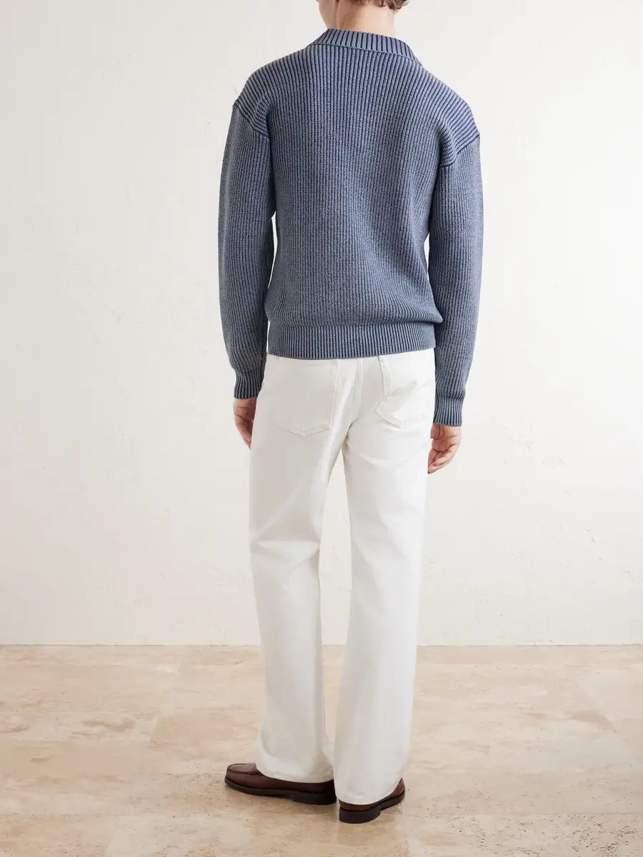 Aimé Leon Dore Knitted Cotton-Blend Polo Sweater - Men | Thumbnail 4