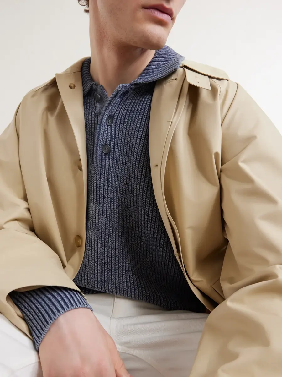 Aimé Leon Dore Knitted Cotton-Blend Polo Sweater - Men | Thumbnail 5