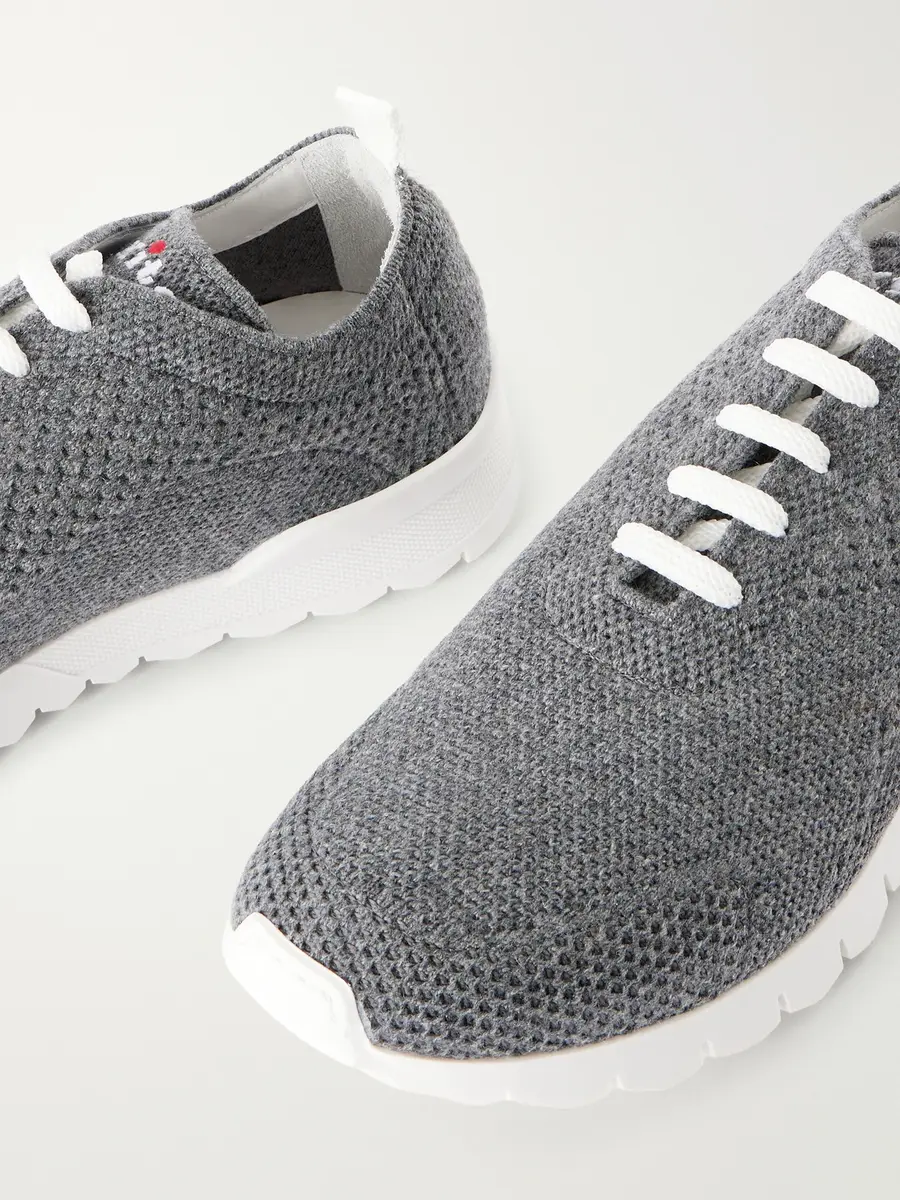 Kiton Logo-Embroidered Stretch-Knit Sneakers - Men | Thumbnail 5 Kiton Logo-Embroidered Stretch-Knit Sneakers - Men | Thumbnail 5