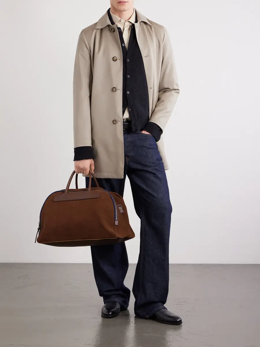 Bleu de Chauffe Sac Voyage Leather-Trimmed Suede Weekend Bag - Men | Thumbnail 2 Bleu de Chauffe Sac Voyage Leather-Trimmed Suede Weekend Bag - Men | Thumbnail 2