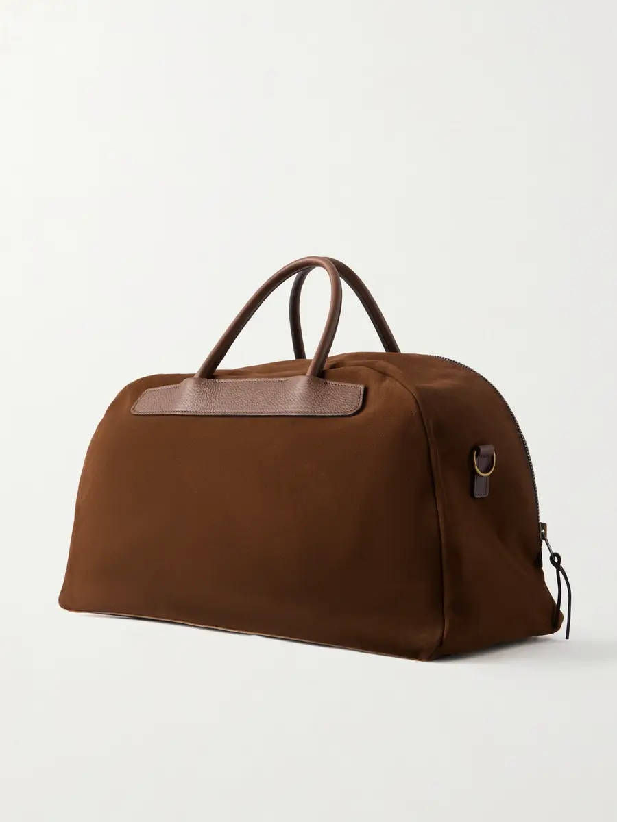 Bleu de Chauffe Sac Voyage Leather-Trimmed Suede Weekend Bag - Men | Thumbnail 4 Bleu de Chauffe Sac Voyage Leather-Trimmed Suede Weekend Bag - Men | Thumbnail 4