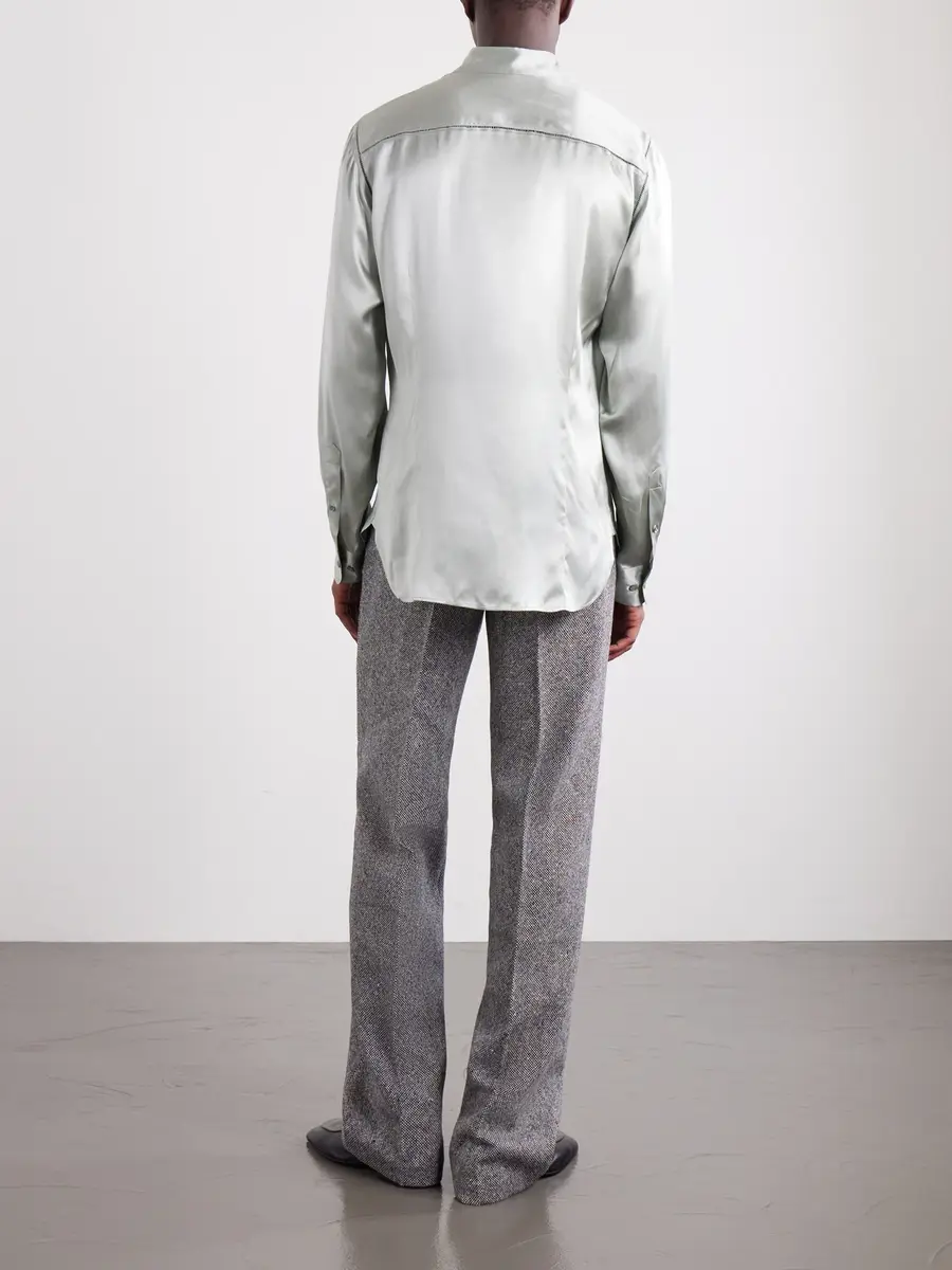 Dries Van Noten Silk-Satin Shirt - Men | Thumbnail 4