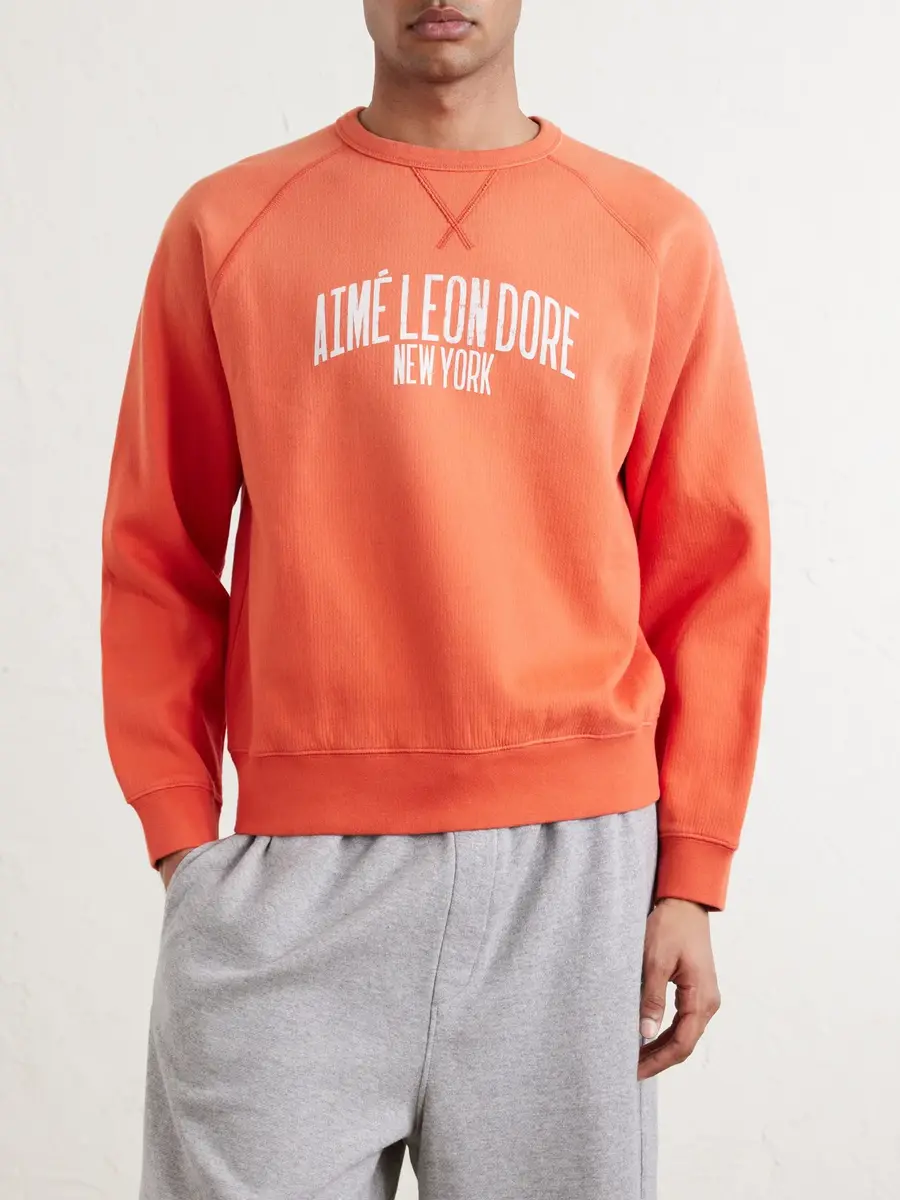 Aimé Leon Dore Logo-Print Cotton-Blend Jersey Sweatshirt - Men | Thumbnail 3 Aimé Leon Dore Logo-Print Cotton-Blend Jersey Sweatshirt - Men | Thumbnail 3